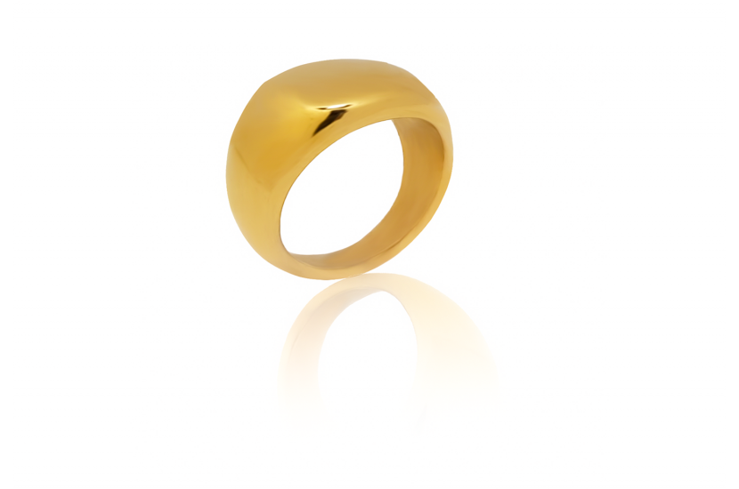 Δαχτυλίδι Garnet ανοξείδωτο χάλυβας σε χρώμα Χρυσό (N7)